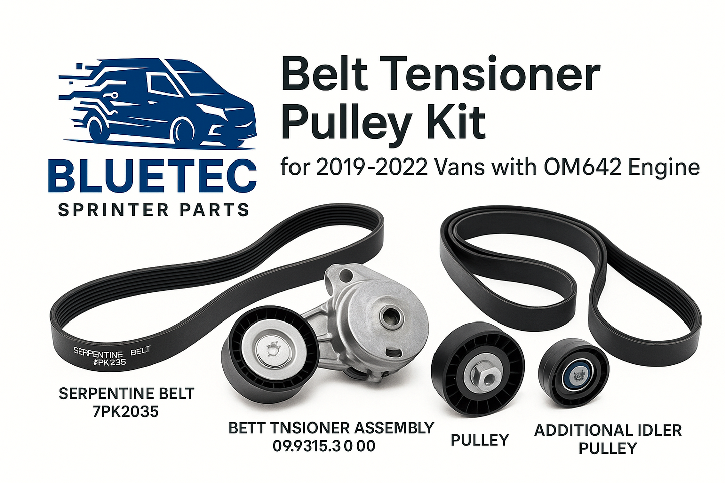 Belt/Tensioner & Pulley Kit (2019-2022 Vans with OM642 eng) (15% OFF)